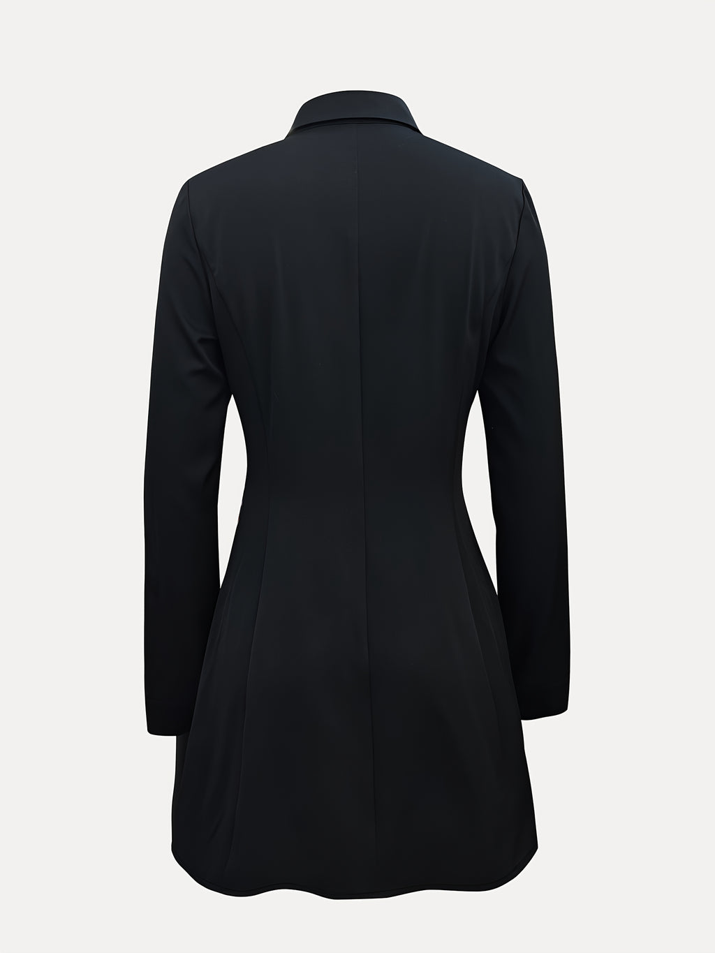 Black Ruched Shirt Dress
